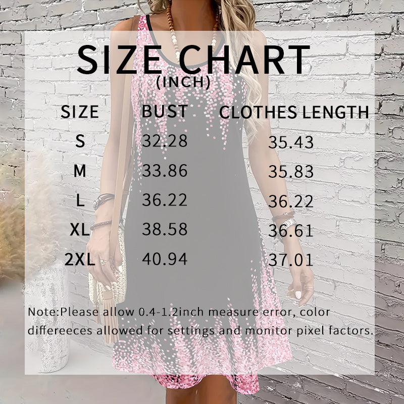 Women’s Sleeveless V-Neck Sundress – Graphic Print Summer Dress