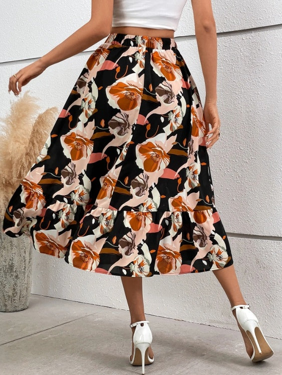 Everyday Chic – Printed A-Line Casual Skirt