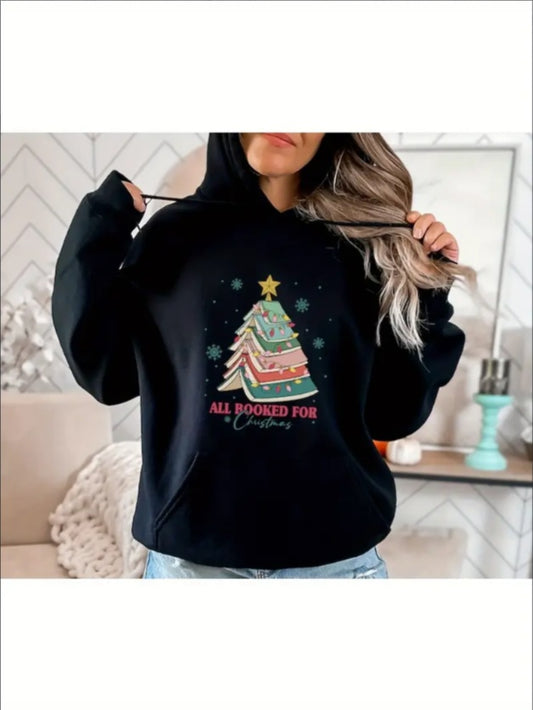 Christmas Hoodie for Book Lovers – Book Tree Design for Teachers, Students & Readers