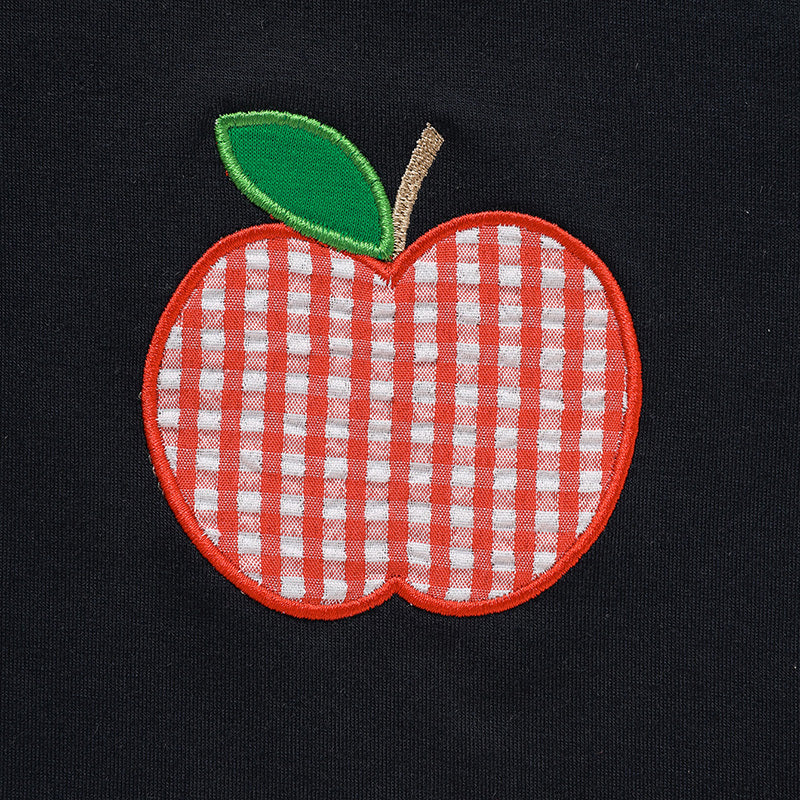 Toddler Boy School Outfit – Applique Tee & Red Gingham Shorts