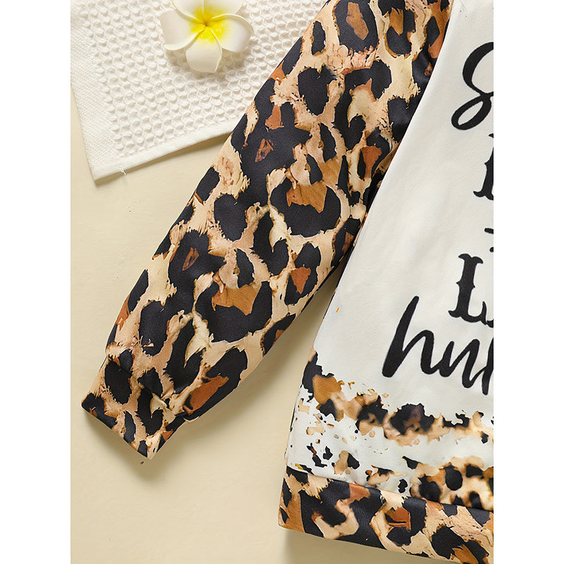 Cozy Leopard Toddler Set – Crewneck Top & Jogger Pants for Girls