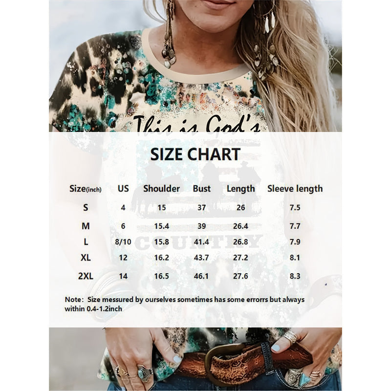 Women’s Cowboy Graphic Tee – Western Style Color Block T-Shirt