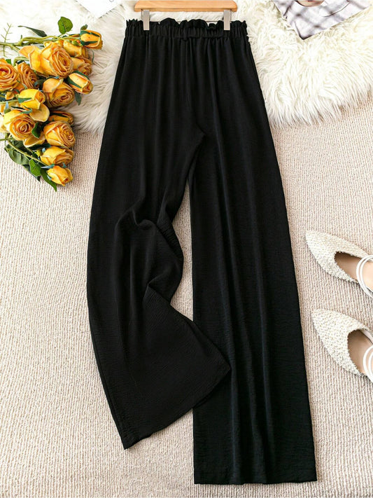 Plus Size Black Work Pants – Stretch Waist, Pockets, and All-Day Comfort