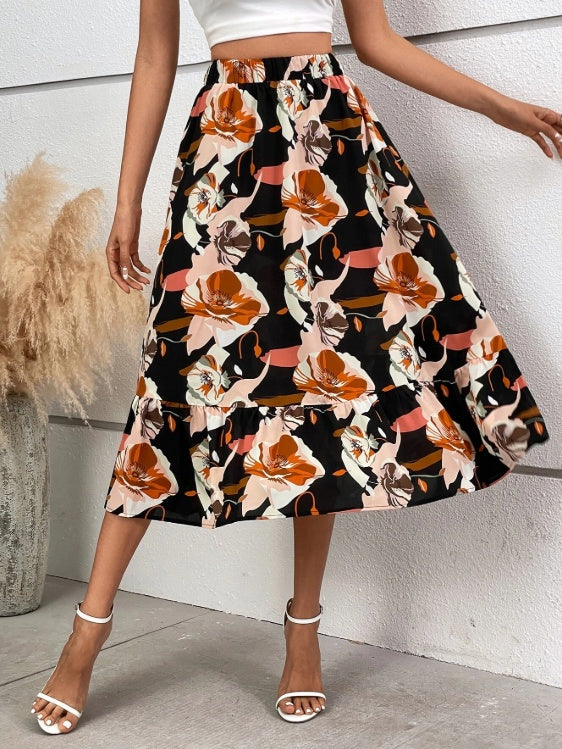 Everyday Chic – Printed A-Line Casual Skirt
